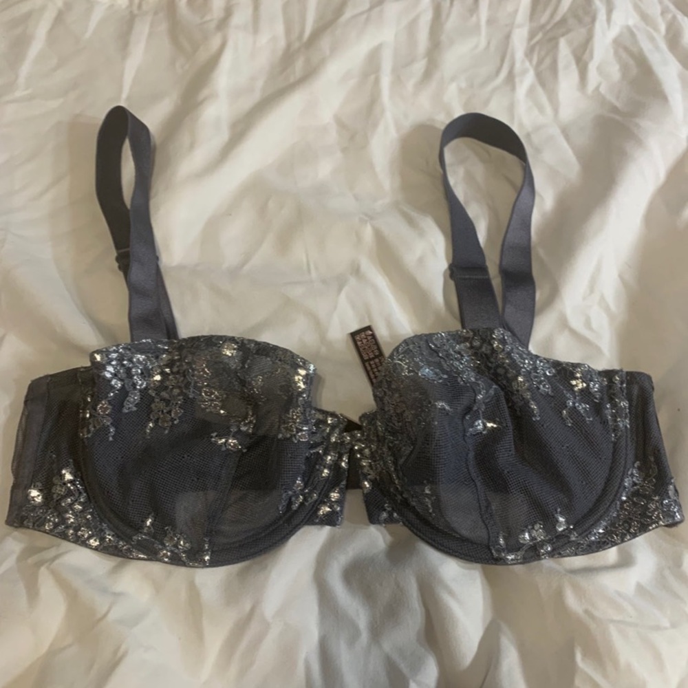 Victoria’s Secret lace sheer bra lingerie unlined balconette very sexy